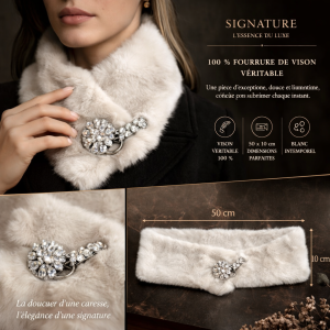 Col Fourrure Blanche Signature