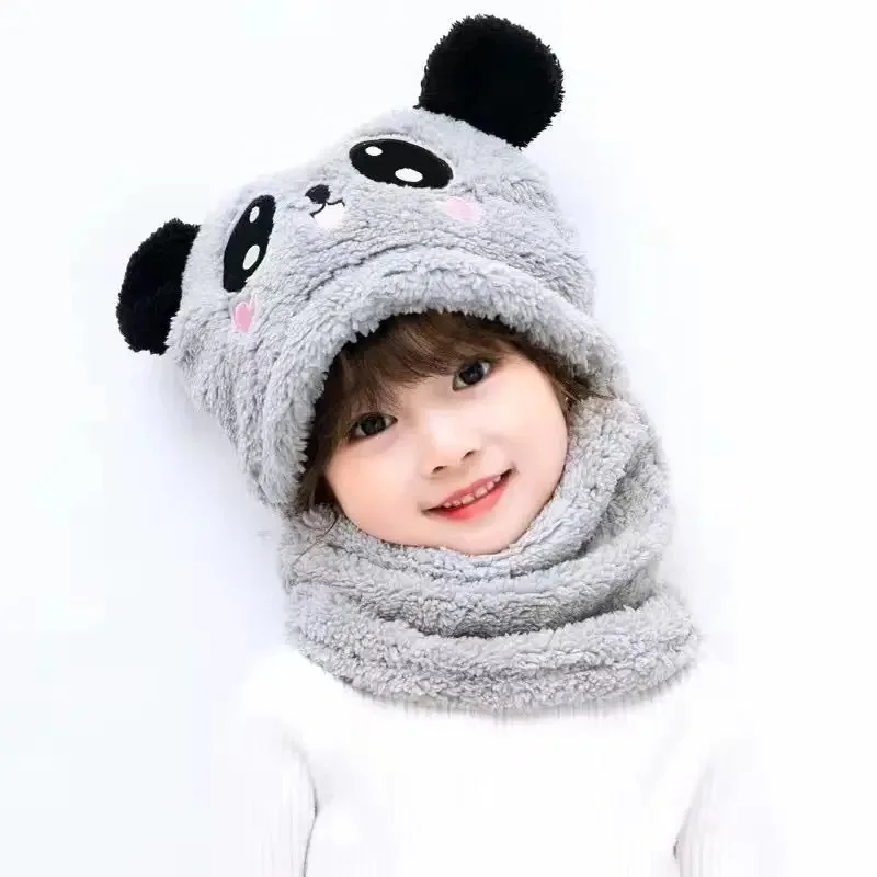 Cagoule Panda Peluche Gris Souris